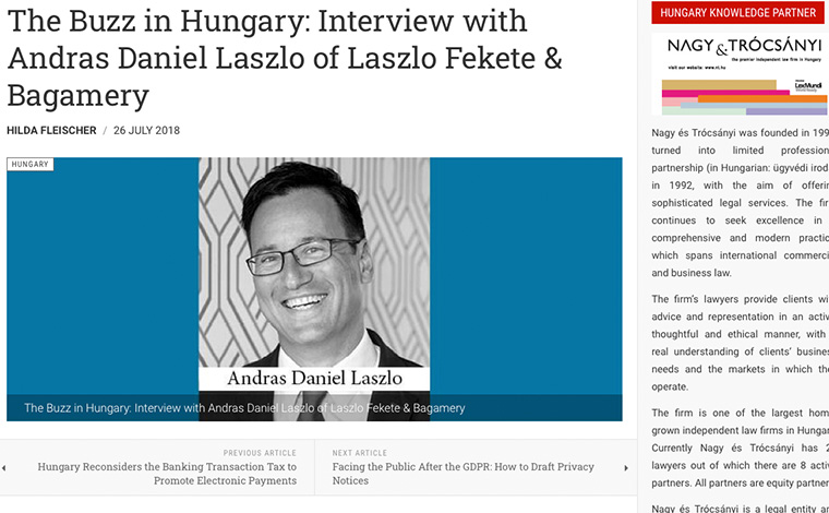 László András Dániel interjúja az CEE Legal Matters-ben